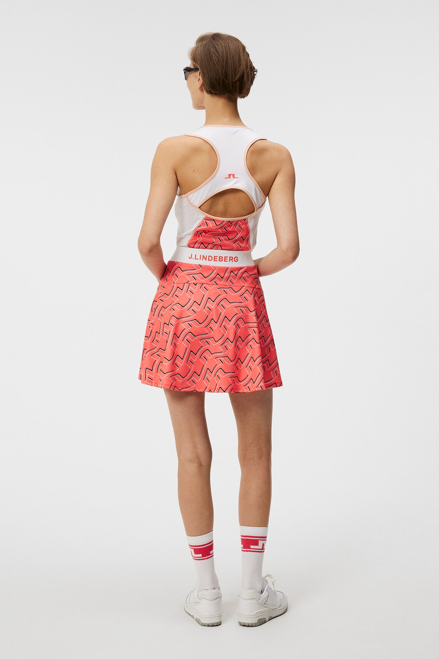 Miriam Print Top / Outline Bridge Wave Coral