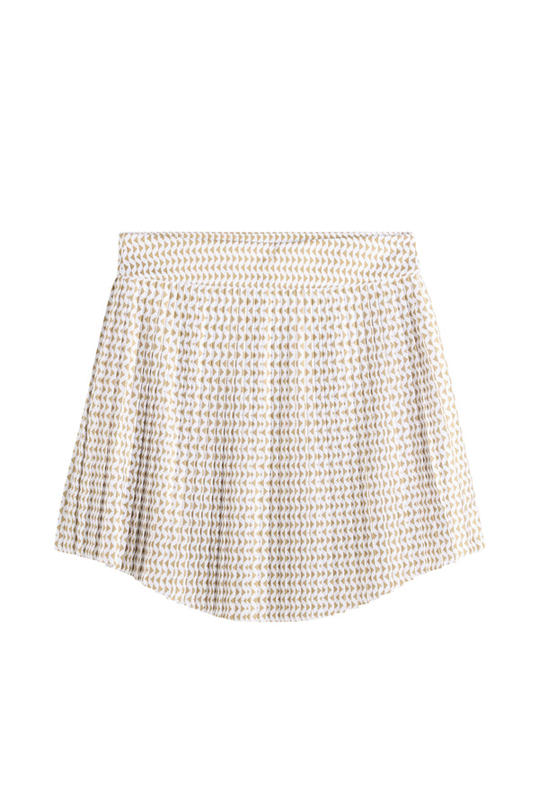 Brooke Print Skirt / Diamond Kelp White S