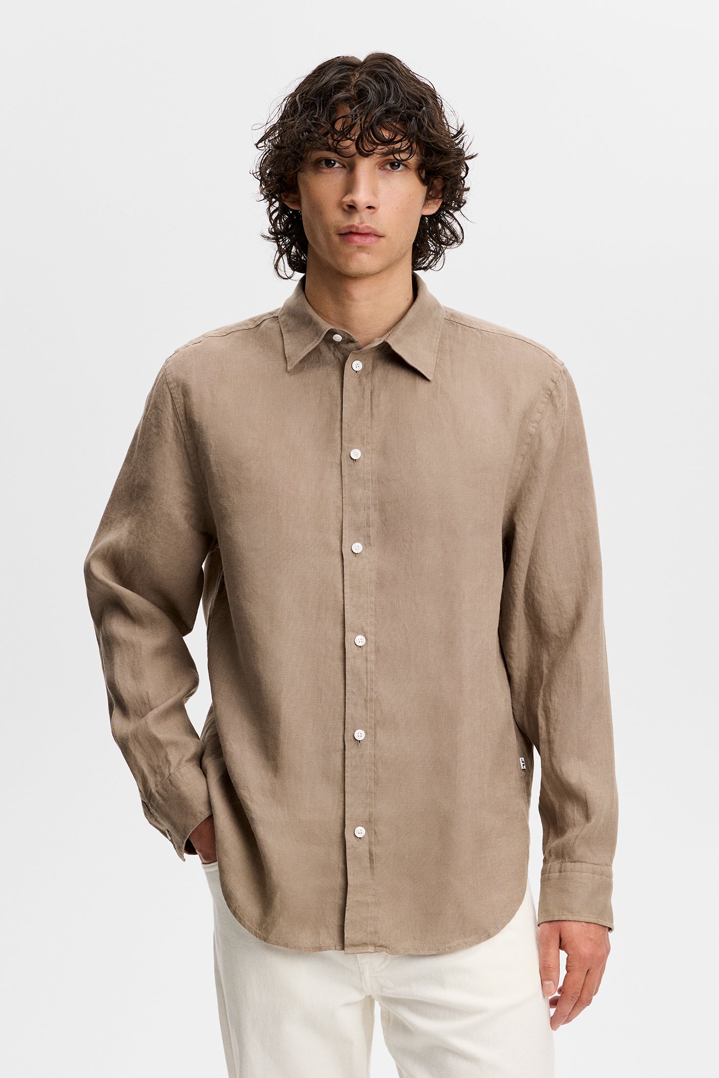 Zachary Clean Linen Shirt / Brindle | J.Lindeberg Official