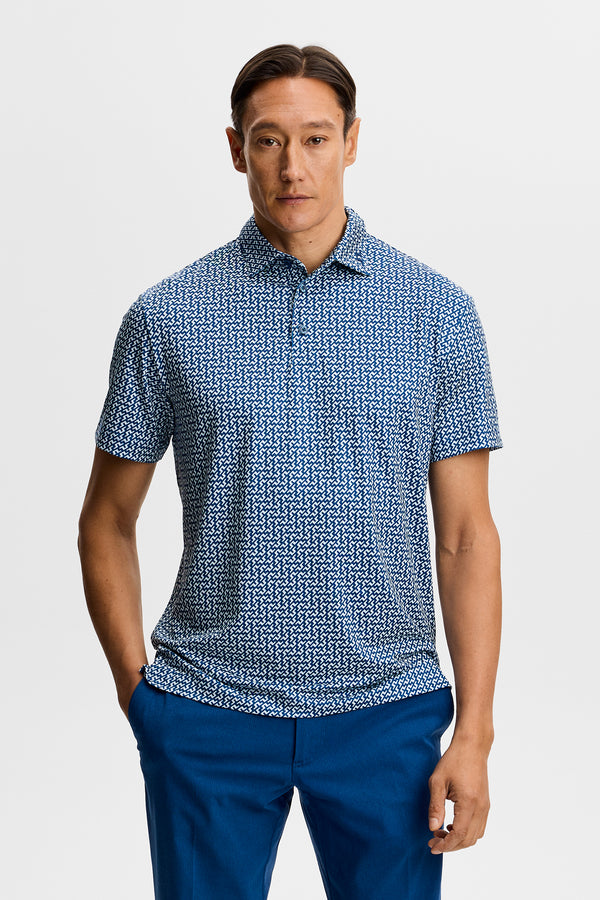 Bala Print Polo / Bias Bridge Estate Sky S