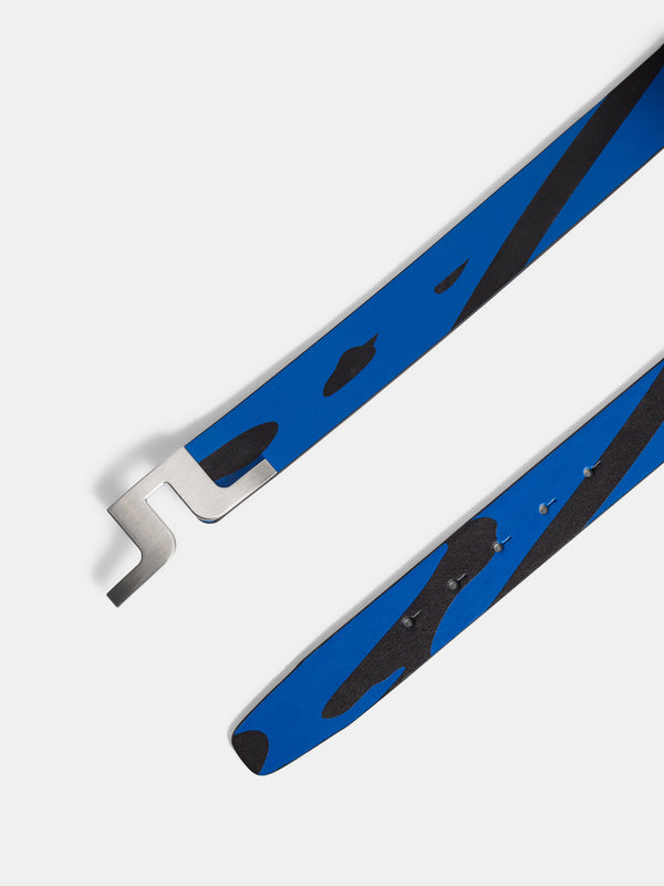 Bridger Printed Leather Belt / Neptune Nautical Blue