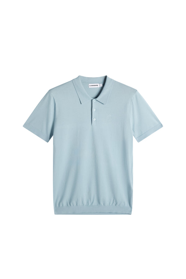 Ridge Knitted Polo / Forget-Me-Not