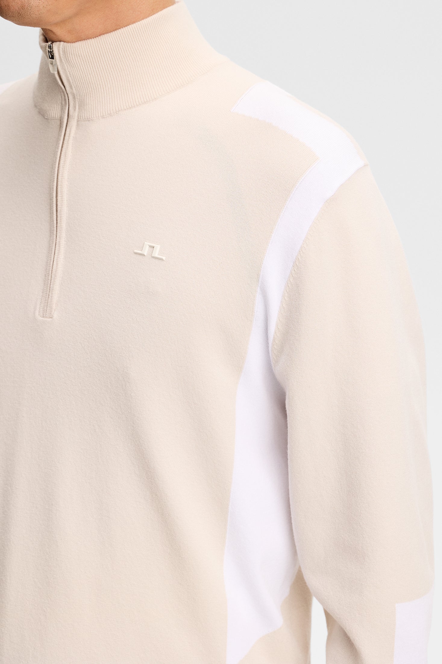 Kendrick Knitted Zip Sweater / Moonbeam | J.Lindeberg Official
