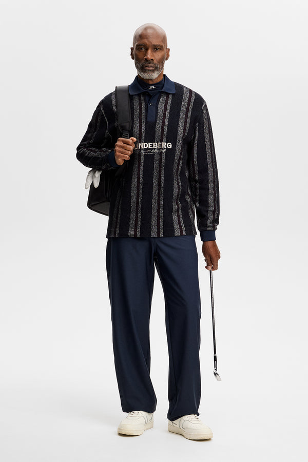 Bergman Jacquard Oversize Polo / Garrett Polo Stripe Navy