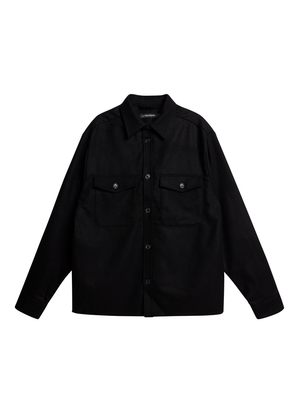 Flat Wool Overshirt / Black