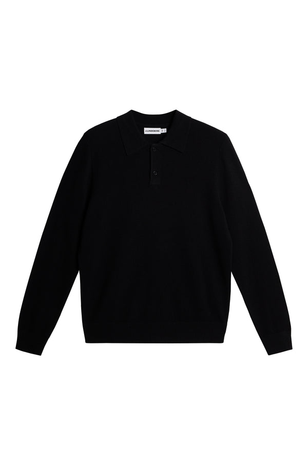 Edgar Knitted Wool Polo / Black