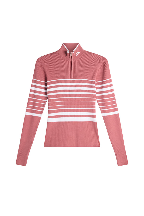 Cheryl Knitted Zip Sweater / Dusty Rose