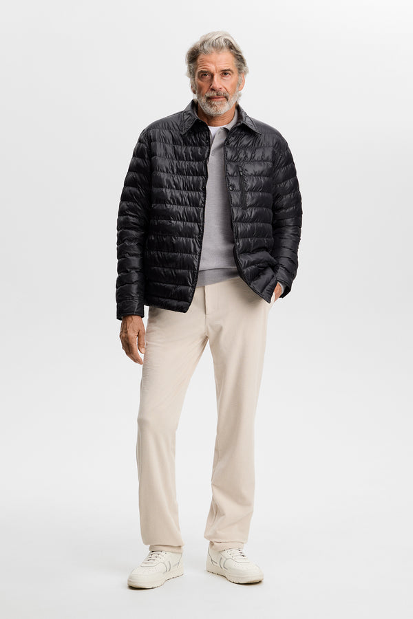 Kai Knitted Merino Polo / Light Grey Melange
