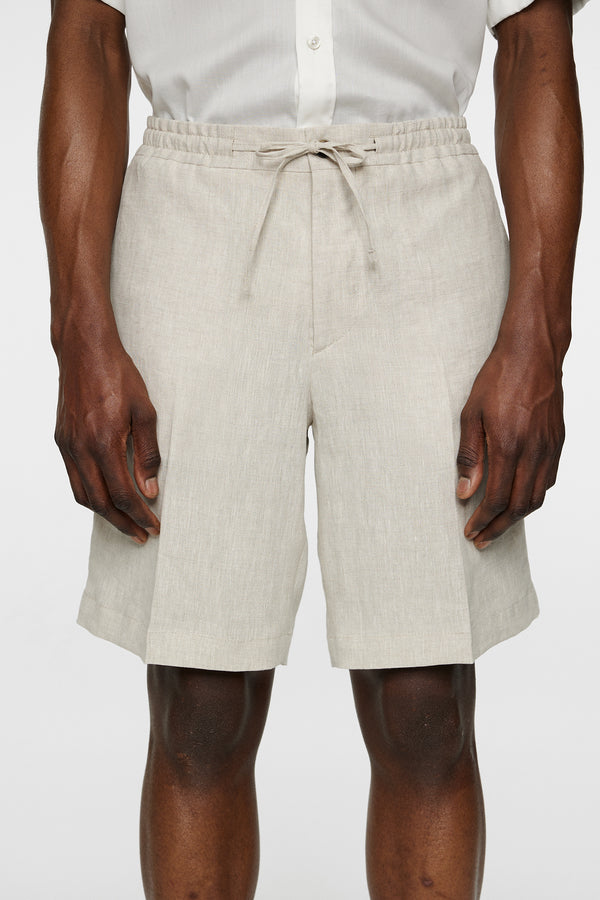 Brady Drape Linen Shorts / Moonbeam