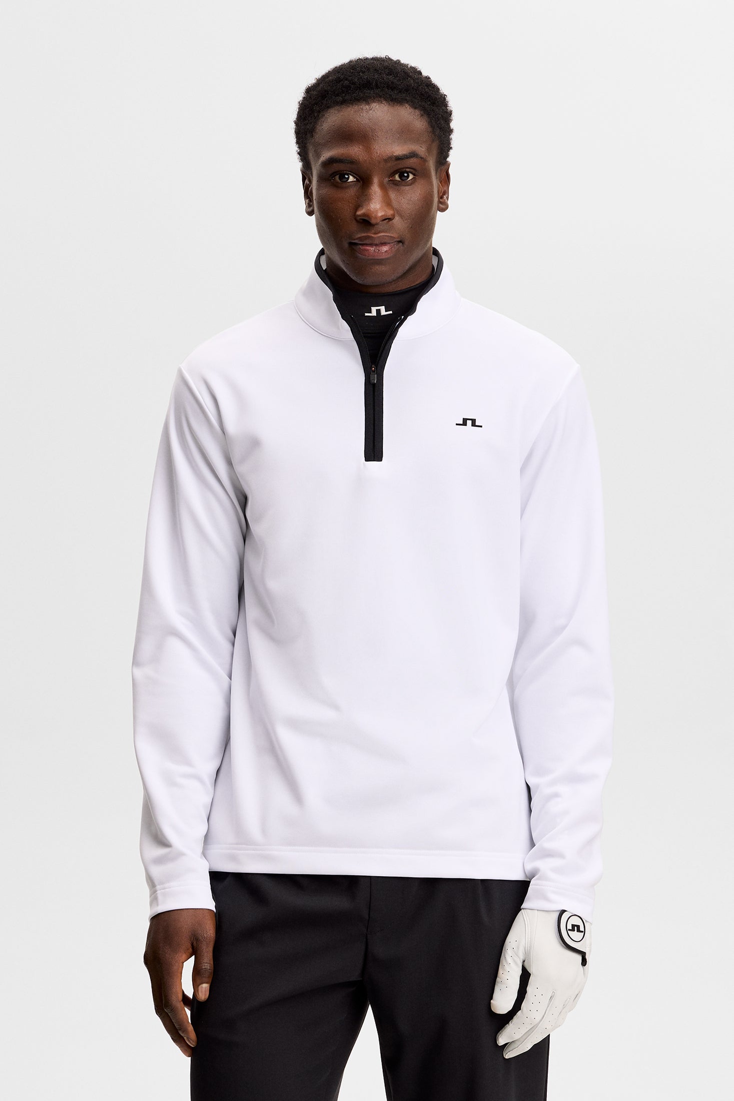Clide Quarter Zip Mid Layer / White | J.Lindeberg Official