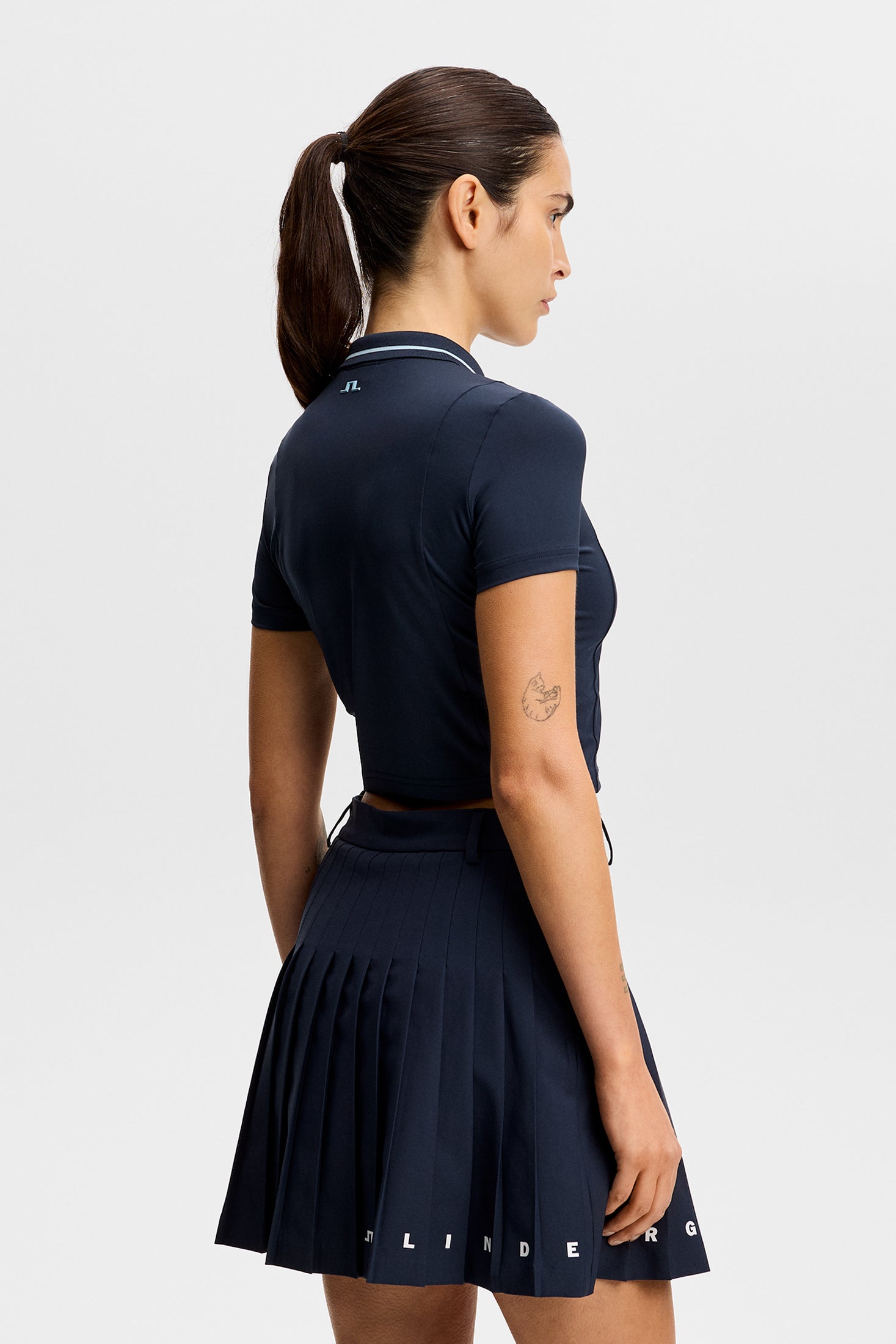 Naomi Cropped Polo / JL Navy | J.Lindeberg Official