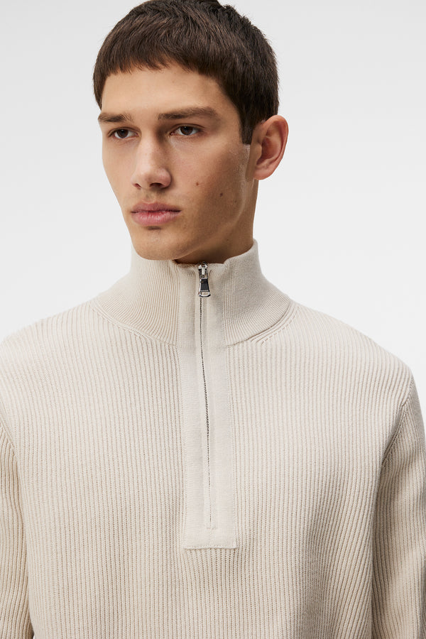 Alex Half Zip Knitted Sweater / Moonbeam