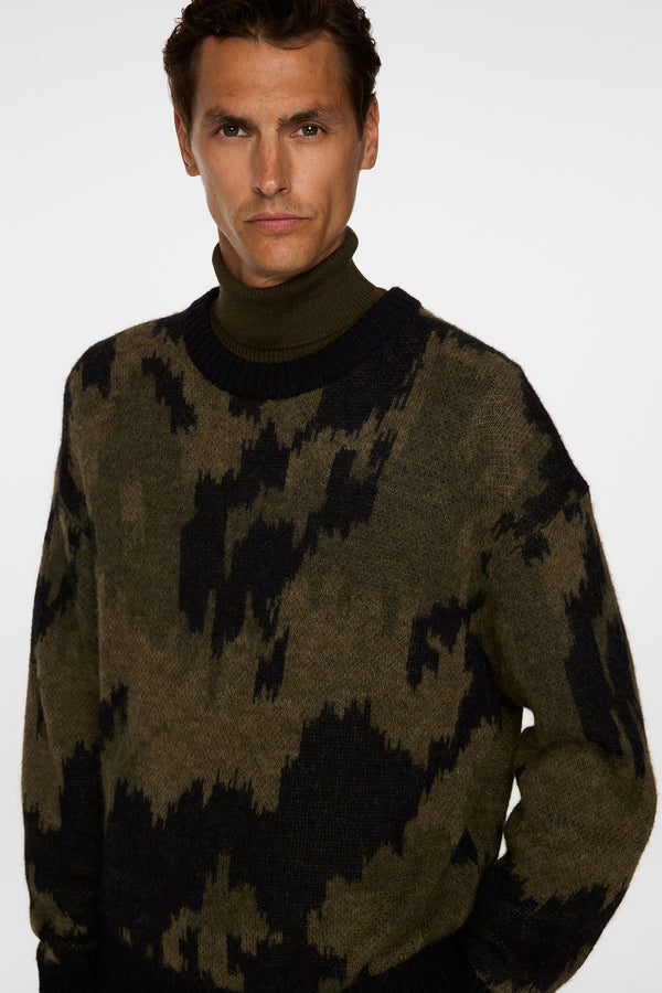 Nate Graphic Jacquard Knit / Forest Green