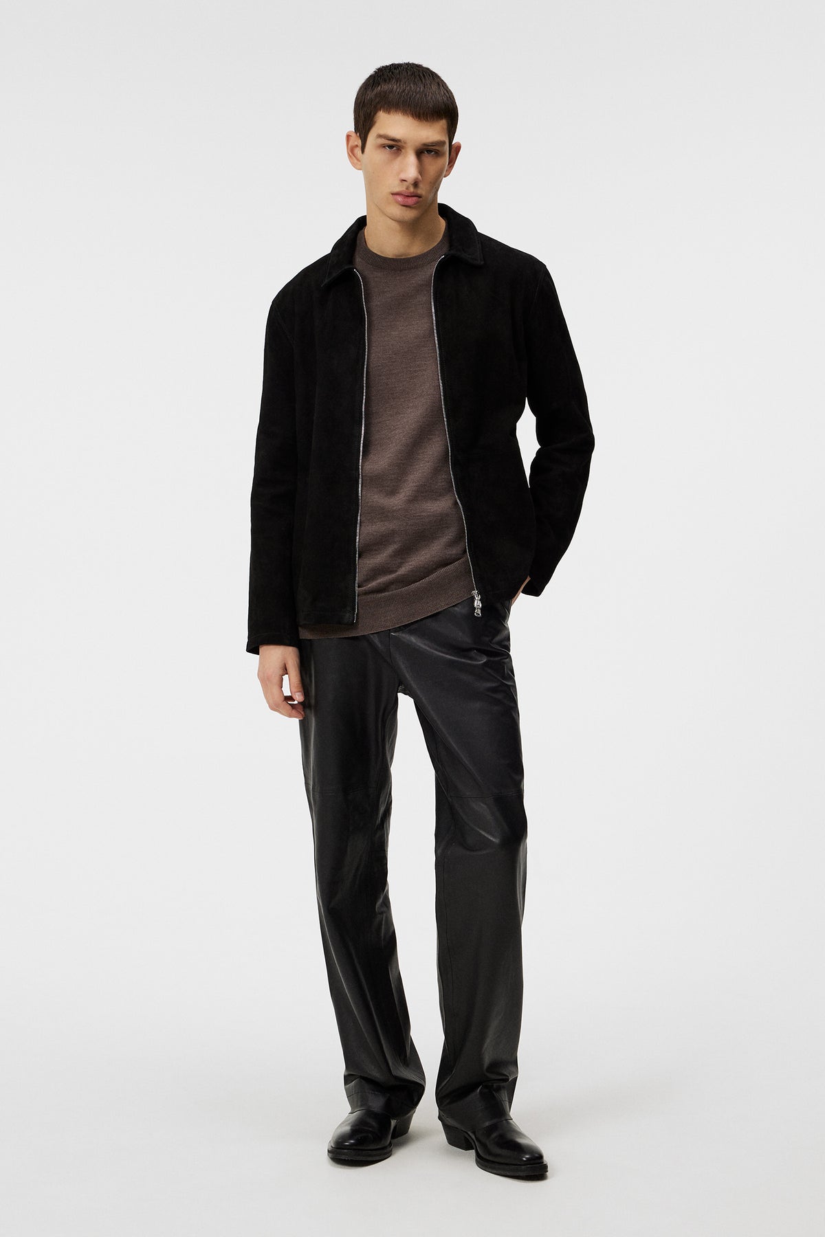 Mino Light Merino Crew / Walnut Melange