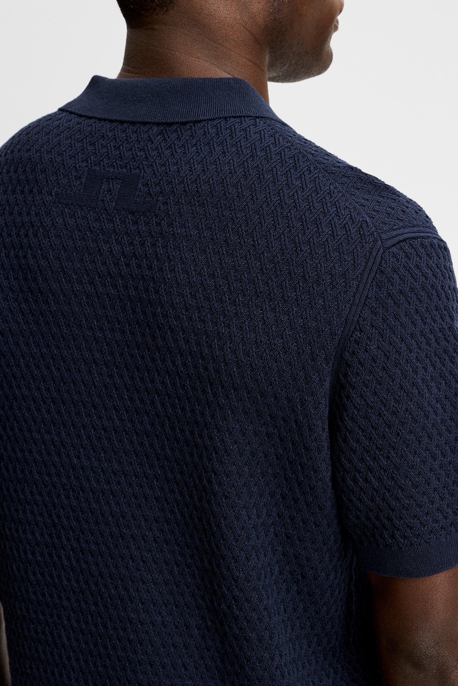 Jacques Structure Knit Polo / JL Navy | J.Lindeberg Official