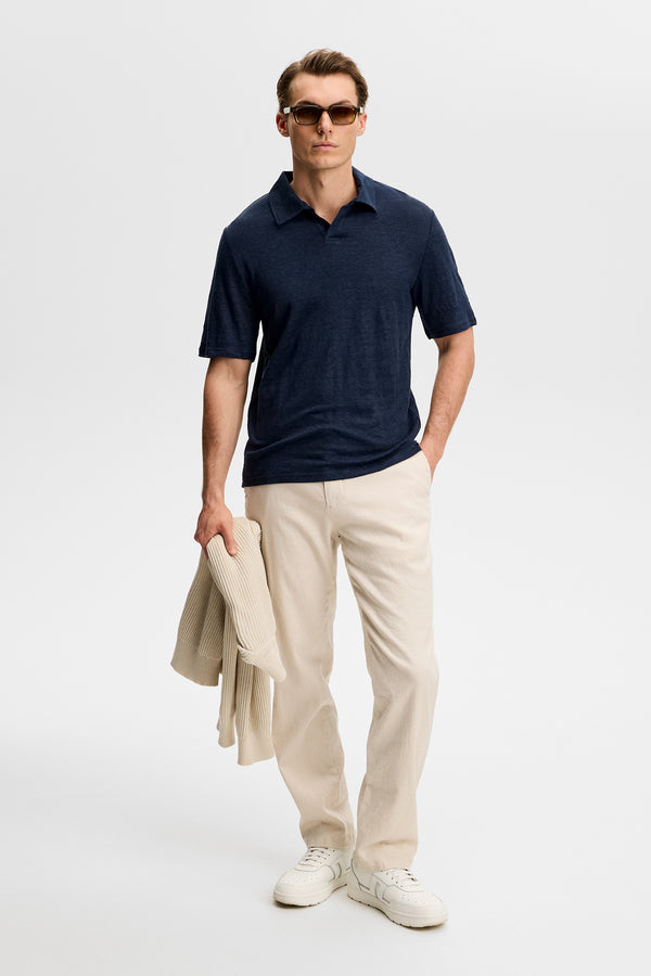 Roy Linen Polo / JL Navy