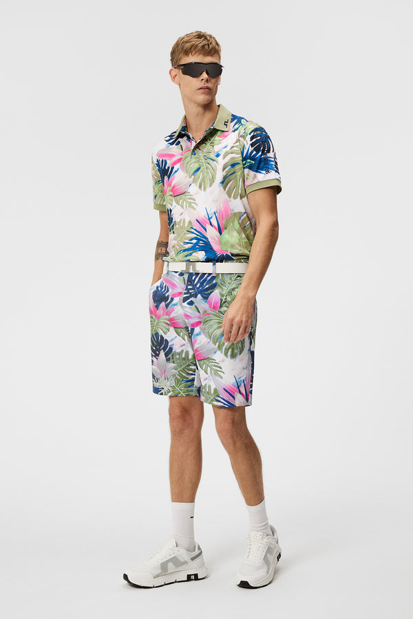 Tour Tech Reg Fit Print Polo / Calypso Oil Green