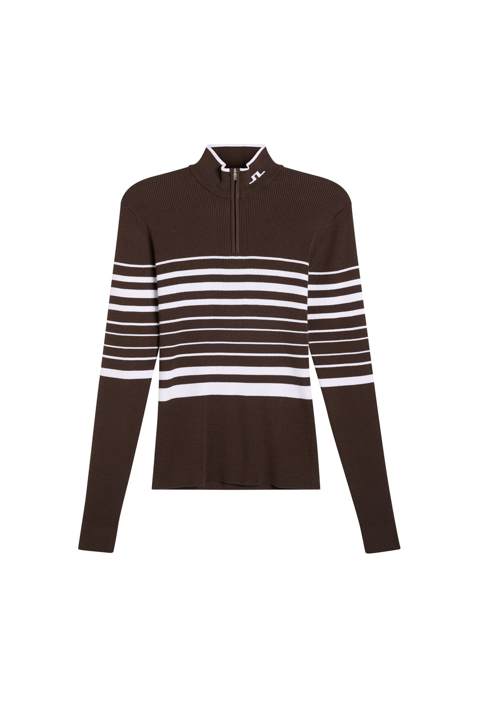 Cheryl Knitted Zip Sweater / Seal Brown