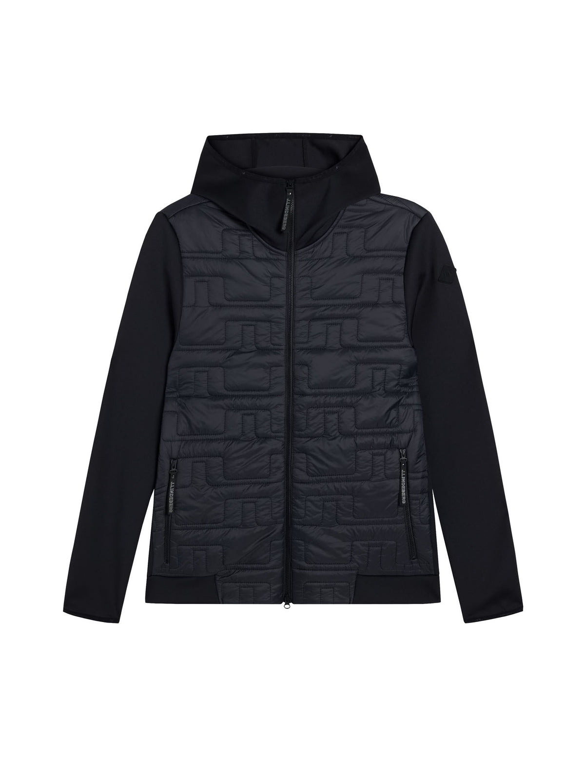 Quilt Hybrid Hood Jacket / Black