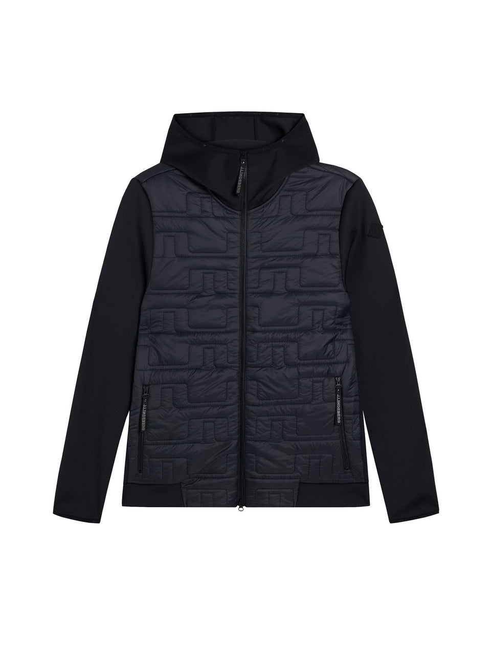 Quilt Hybrid Hood Jacket / Black