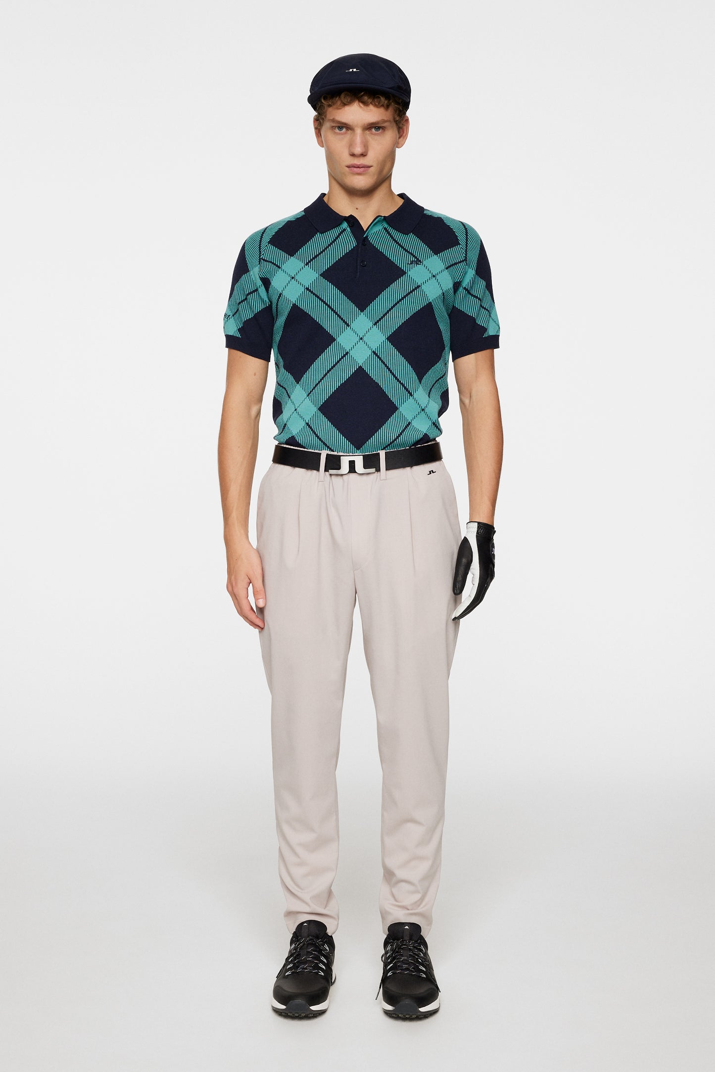 Martin Knit Polo / Glenmuir Tartan Teal L