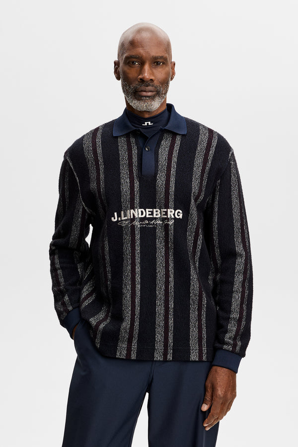 Bergman Jacquard Oversize Polo / Garrett Polo Stripe Navy