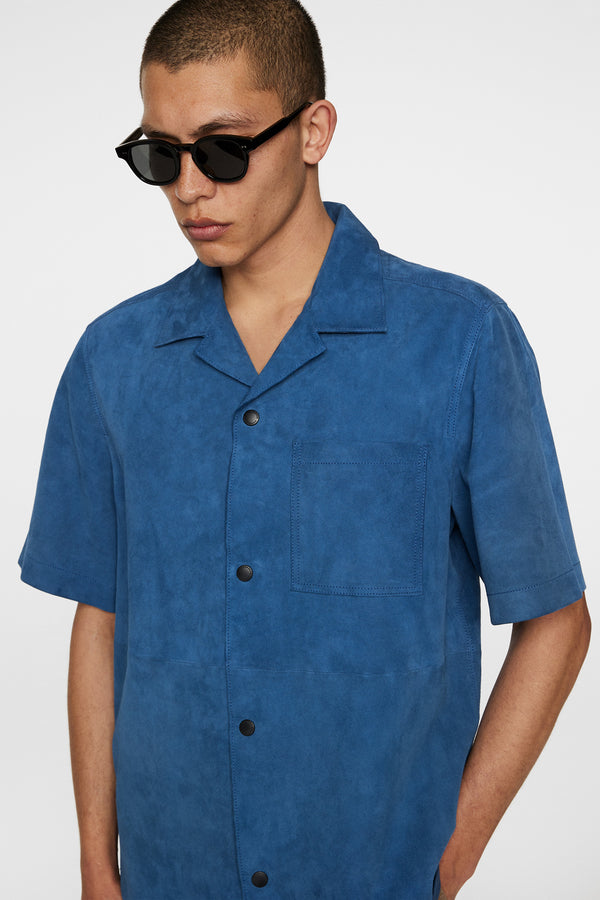Scottie Suede Overshirt / Dark Blue