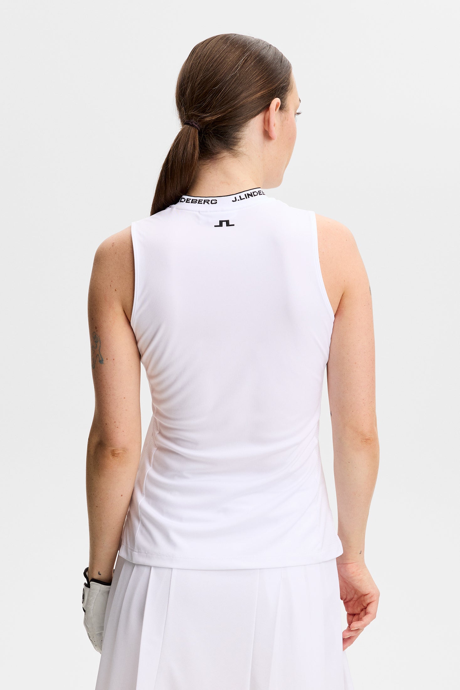 Leya Sleeveless Top / White | J.Lindeberg Official