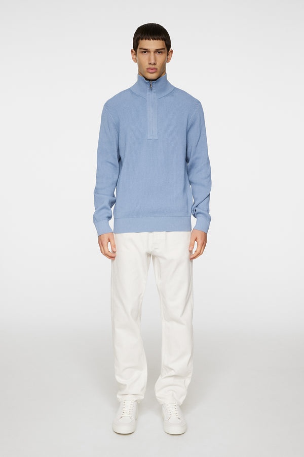 Alex Half Zip Knitted Sweater / Rain Washed