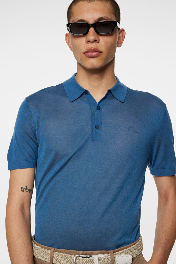Ridge Lyocell Silk Polo / Dark Blue