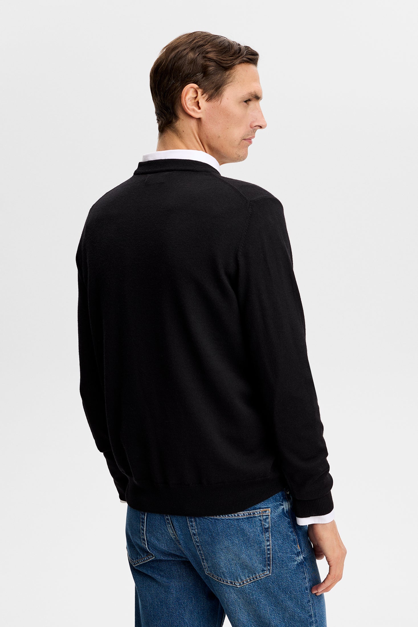 Keane Merino Crew Neck / Black | J.Lindeberg Official