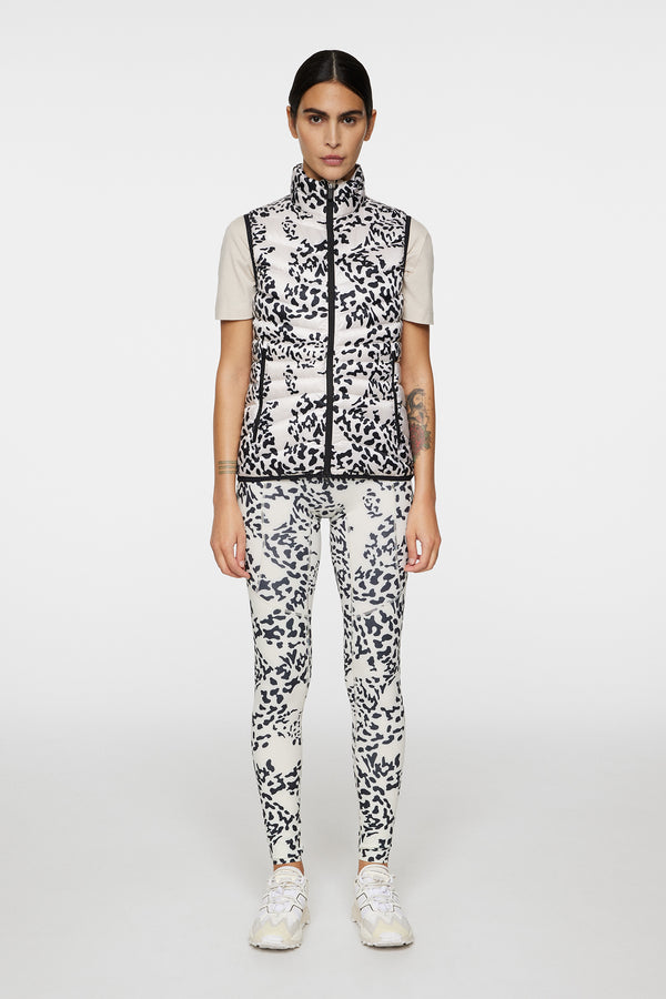 Lara Light Down Vest Print / Snake Rock Moonbeam M