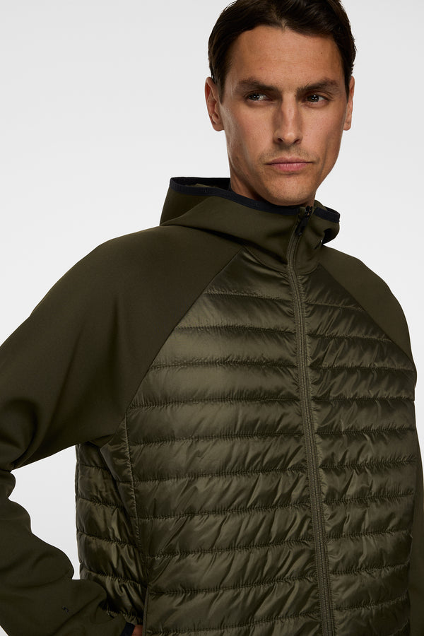 Hayden Quilt Hybrid Hood / Forest Green