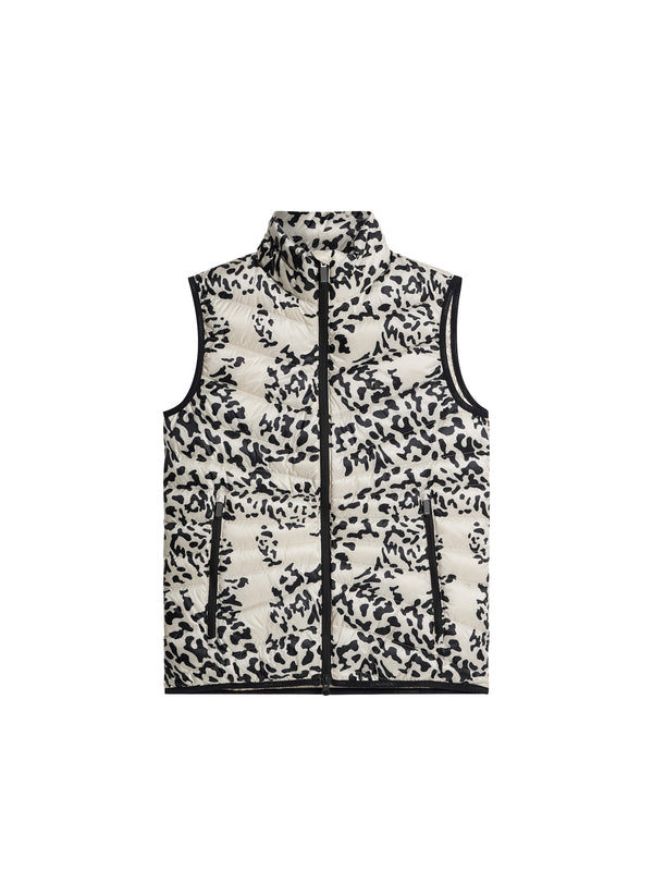 Lara Light Down Vest Print / Snake Rock Moonbeam M