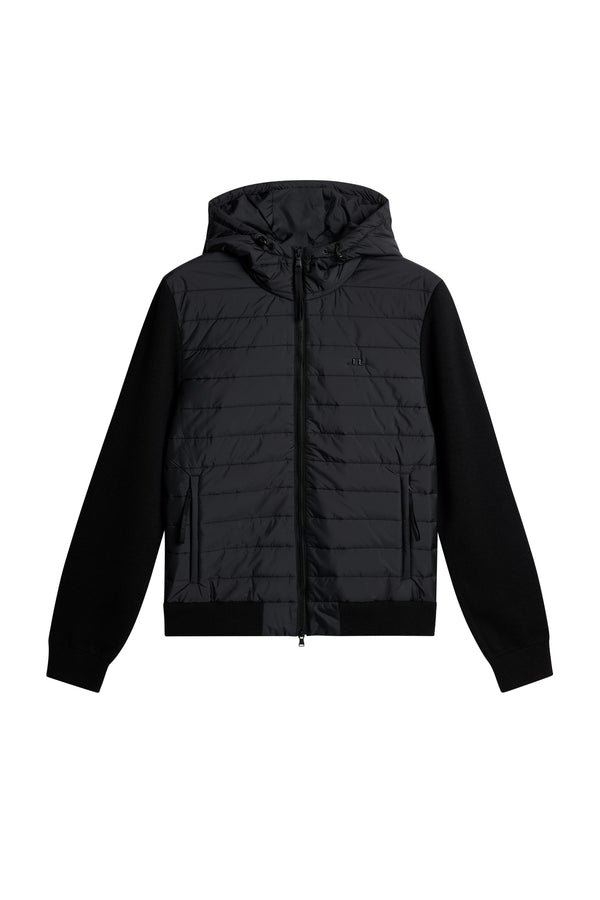 Thorn Hood Knit Hybrid Jacket / Black
