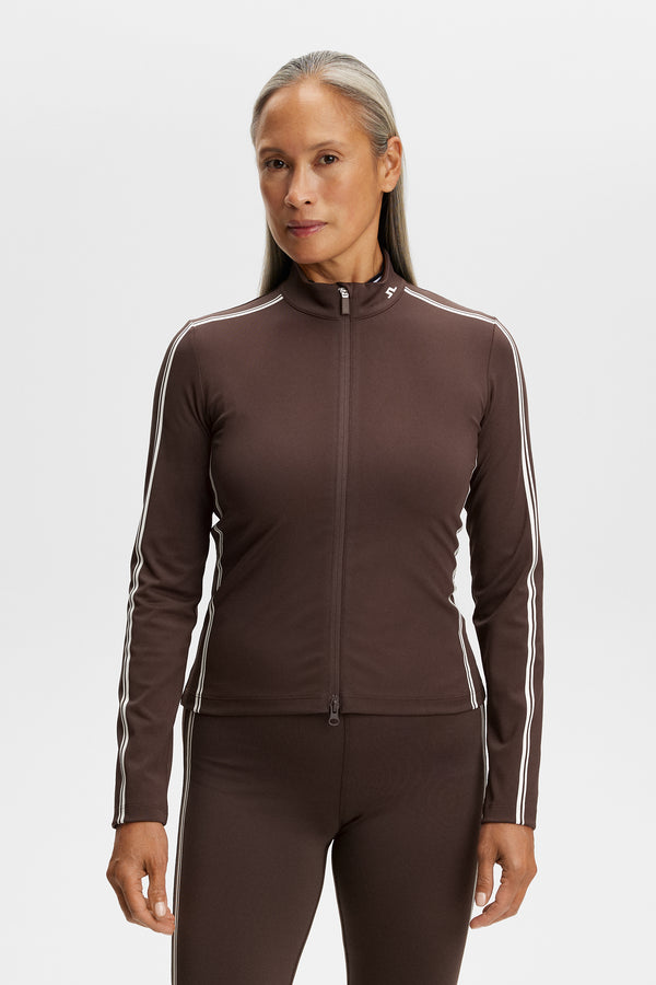 Madi ZIp Mid Layer / Seal Brown