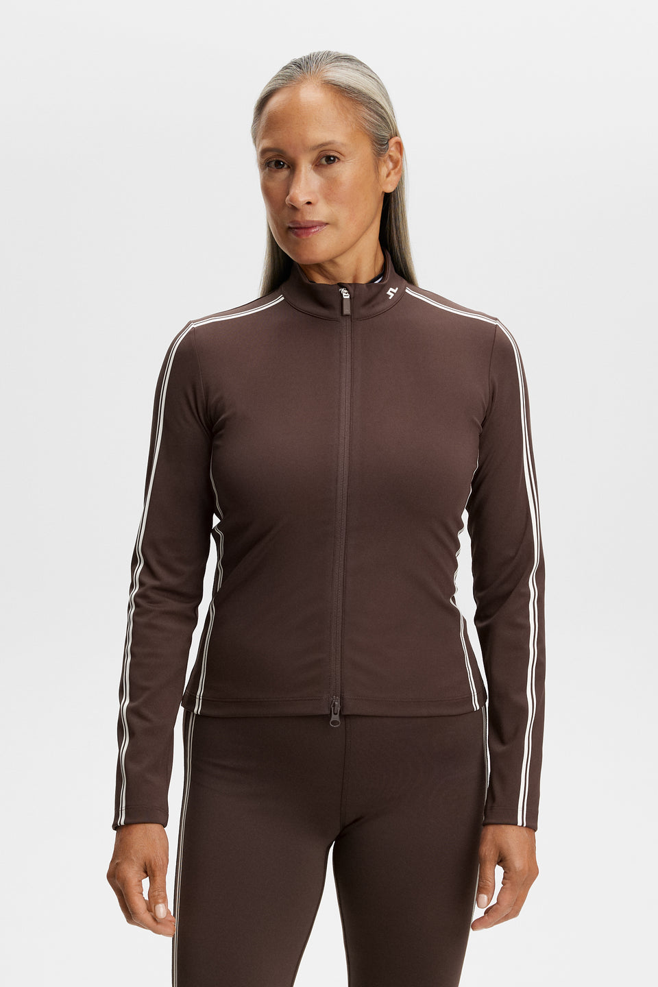 Madi ZIp Mid Layer / Seal Brown
