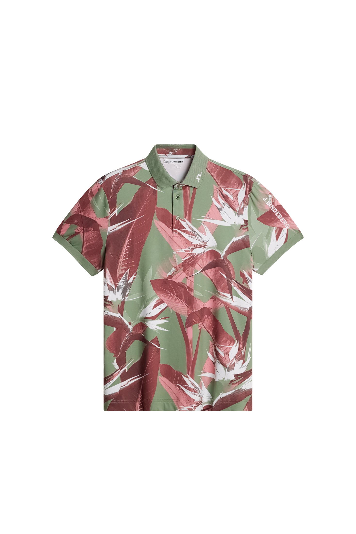 Tour Tech Print Polo / Paradise Hedge Green M | J.Lindeberg Official