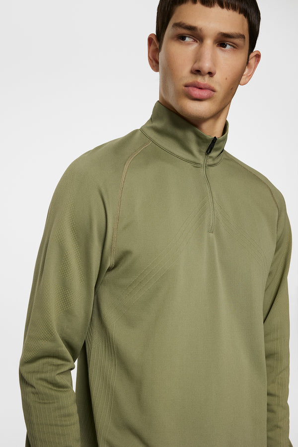 Fay Seamless Mid Layer / Oil Green