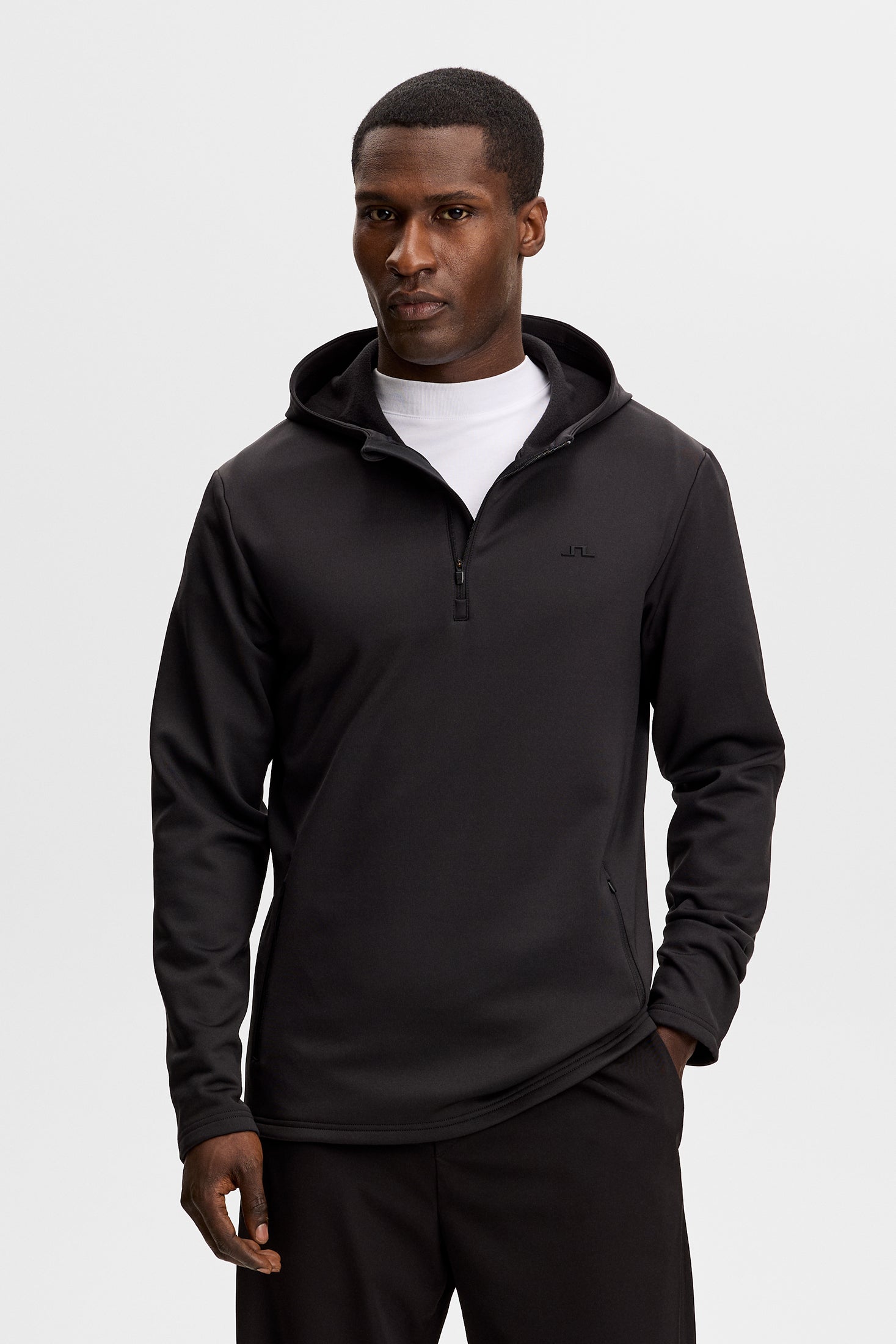 Aerial Quarter Zip Hood / Black | J.Lindeberg Official