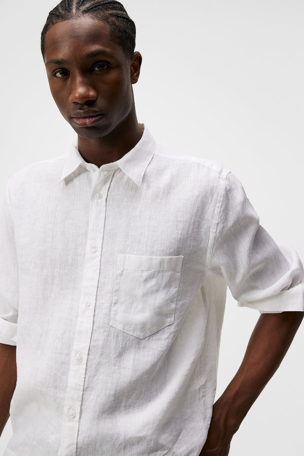Reg LS Clean Linen Shirt / White