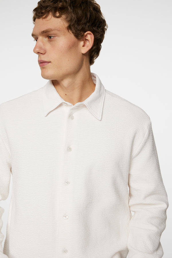 Reg LS Crinkle Jersey Shirt / Cloud White