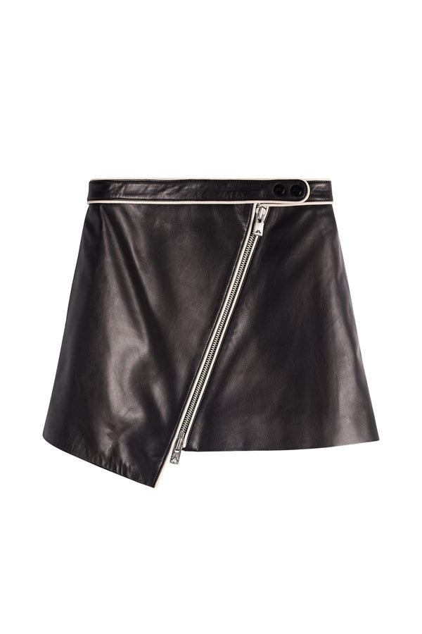 Angelina Leather Skirt / Black