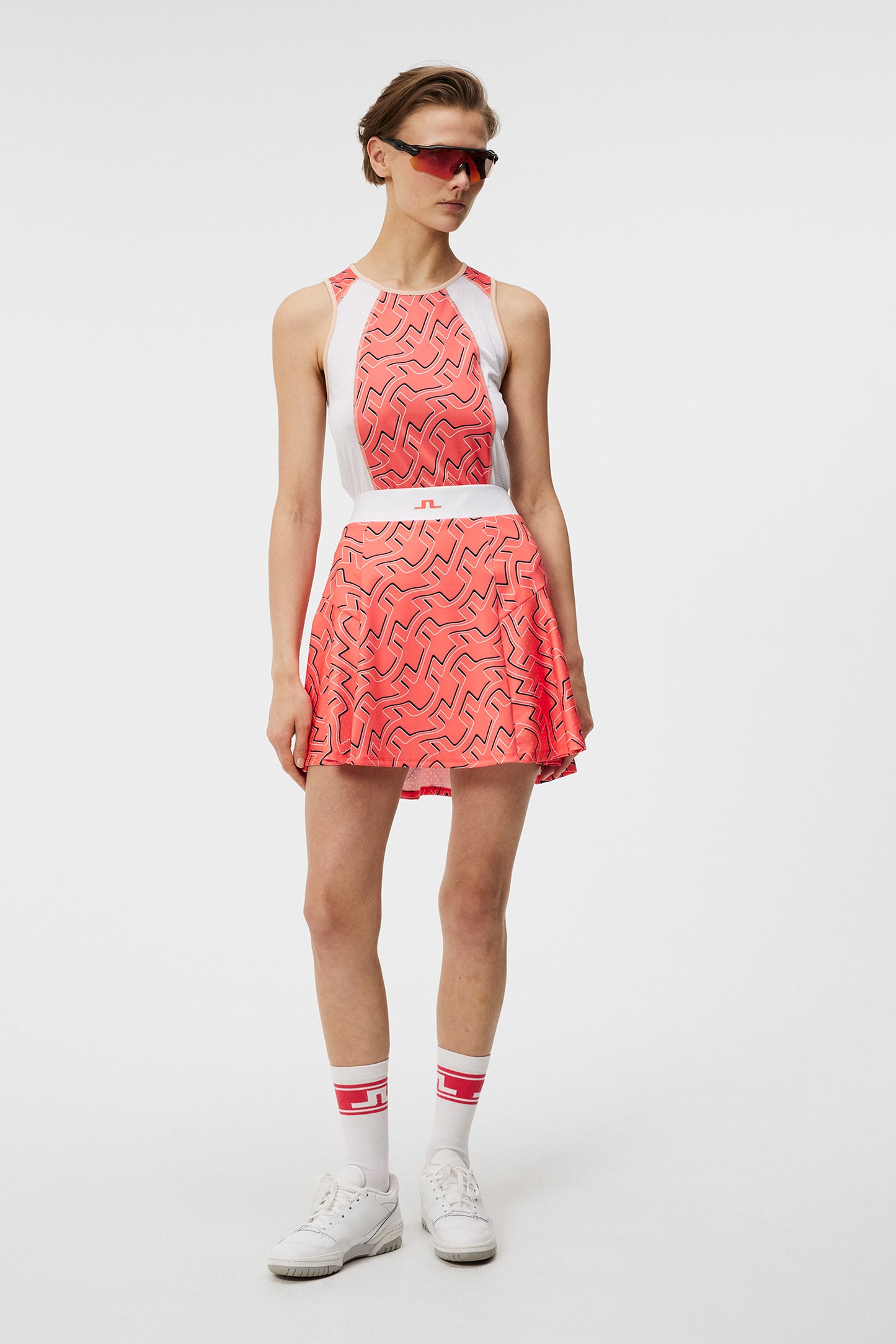 Miriam Print Top / Outline Bridge Wave Coral