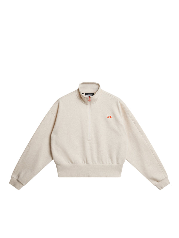 Lucia Zip Mock Neck / Beige Melange