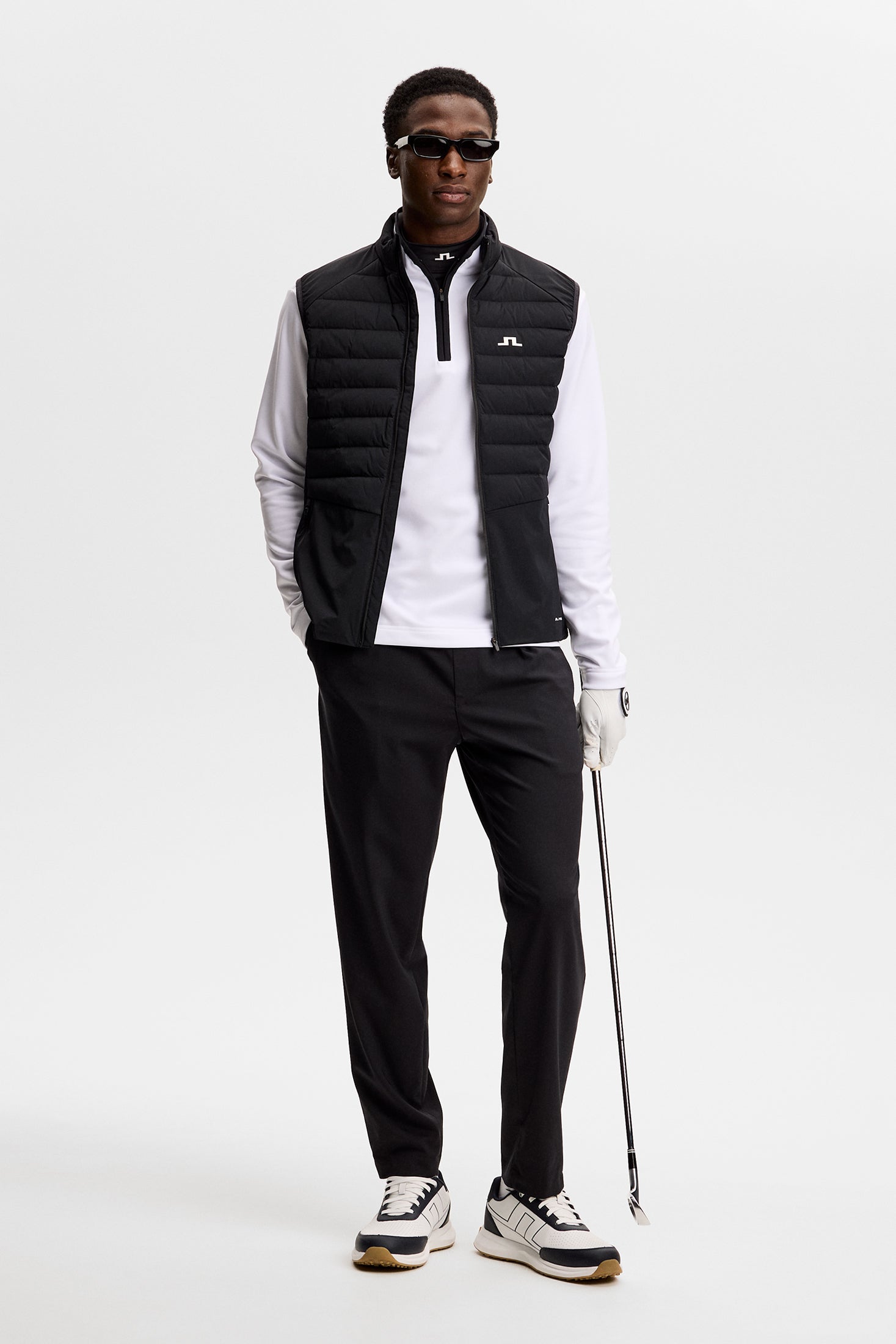 Clide Quarter Zip Mid Layer / White | J.Lindeberg Official