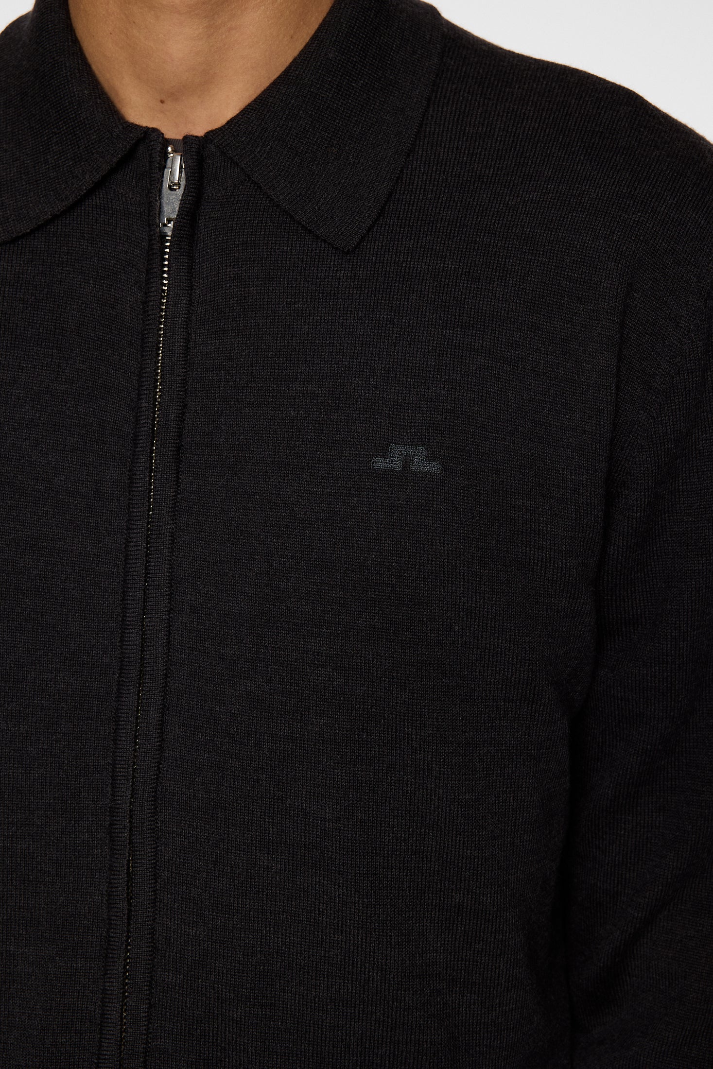 Kaleb Merino Zip Cardigan / Dark Grey Melange | J.Lindeberg Official