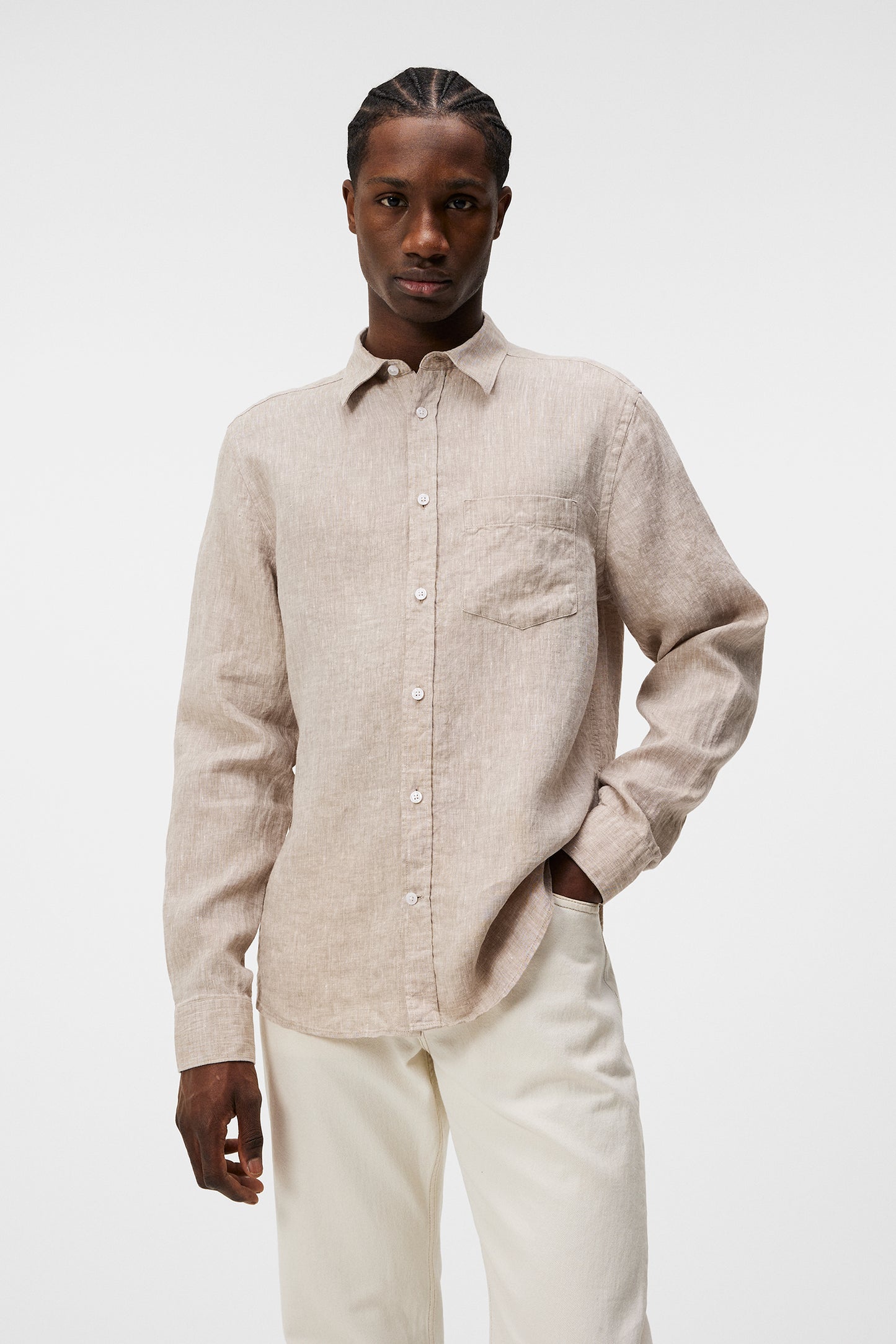 Slim LS Linen Melange Shirt / Batique Khaki