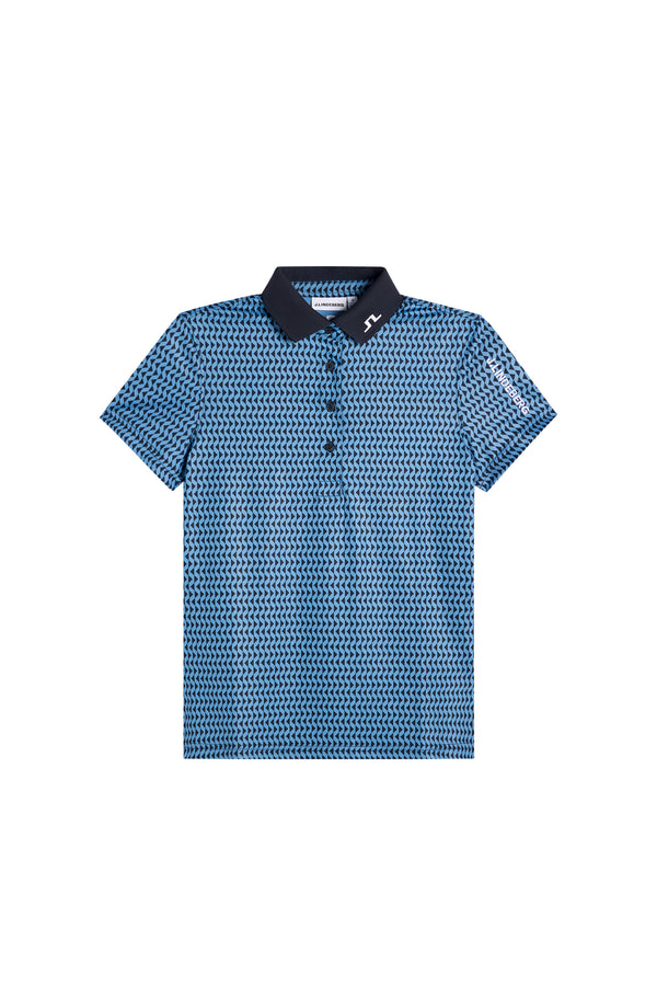 Tour Tech Print Polo / Diamond Riviera Navy S