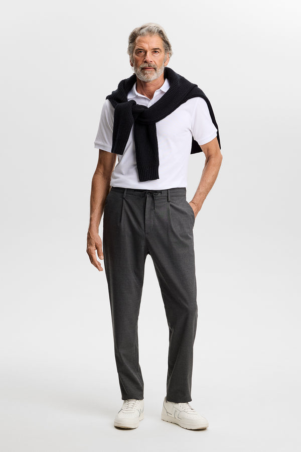 Harris Stretch Wool Pants / Light Grey Melange